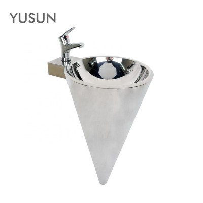 YUSUN Stainless Steel Freestanding One Piece Pedestal washing Basin